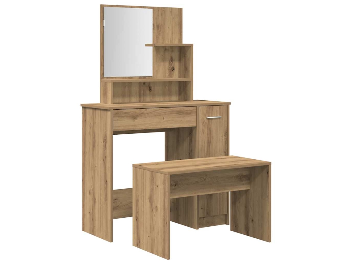 Conjunto de penteadeira VIDAXL Marrom Madeira processada