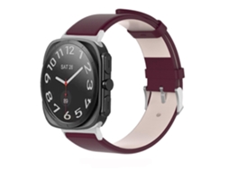 Pulseira De Couro Com Fivela Prateada Em Aço Inox Para Samsung Galaxy Watch Ultra 47mm