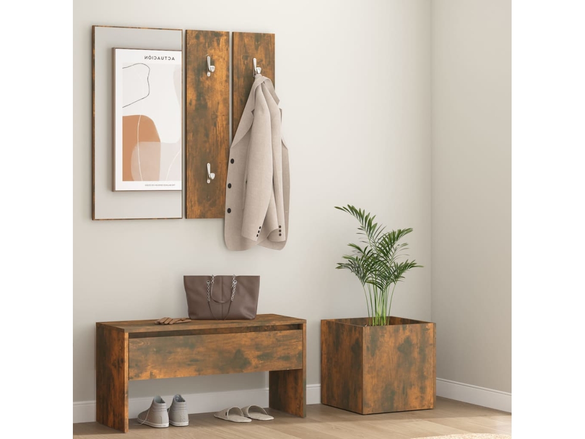 Conjunto De Móveis De Corredor Derivados De Madeira Fumado Lovely Home