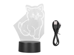 Rebe-lâmpada Gatito 3d Led Com Cor Ajustável Luz Suave Quente Usb/bateria Noite Meninas Segura Durável Fácil De Usar