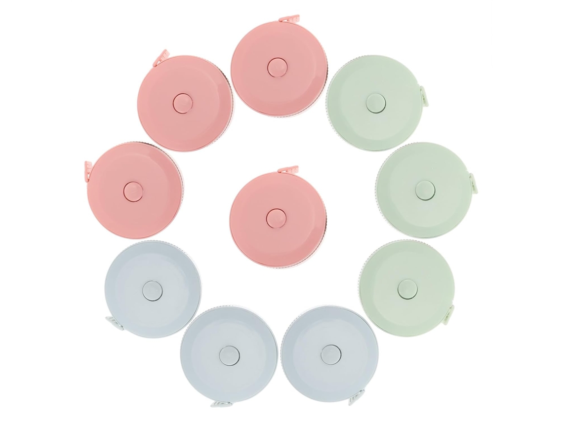Fita Métrica Redonda Showeroro De 1, 5m Para Medição Corporal, Portátil E Transparente, Material Abs, Pacote Com 10 Unidades