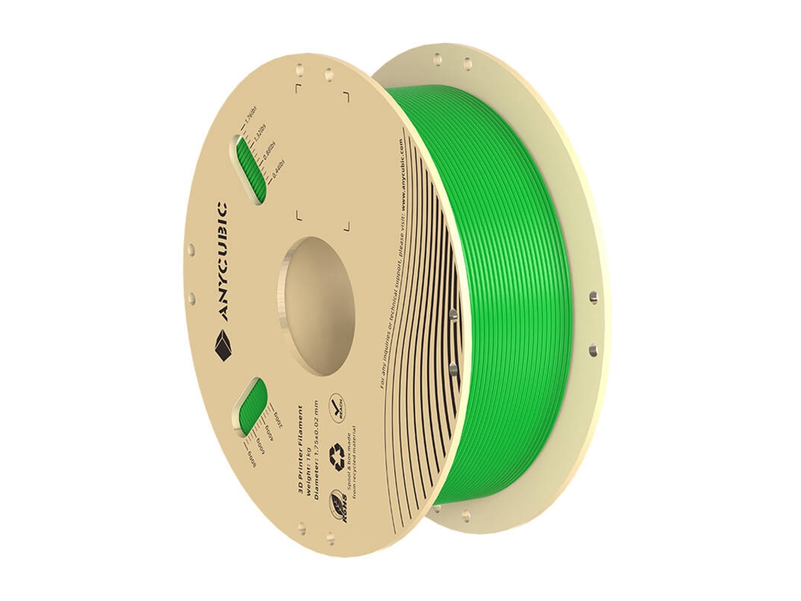 Filamento PLA Anycubic 1kg para impressoras 3D, verde, para impressão 3D de precisão