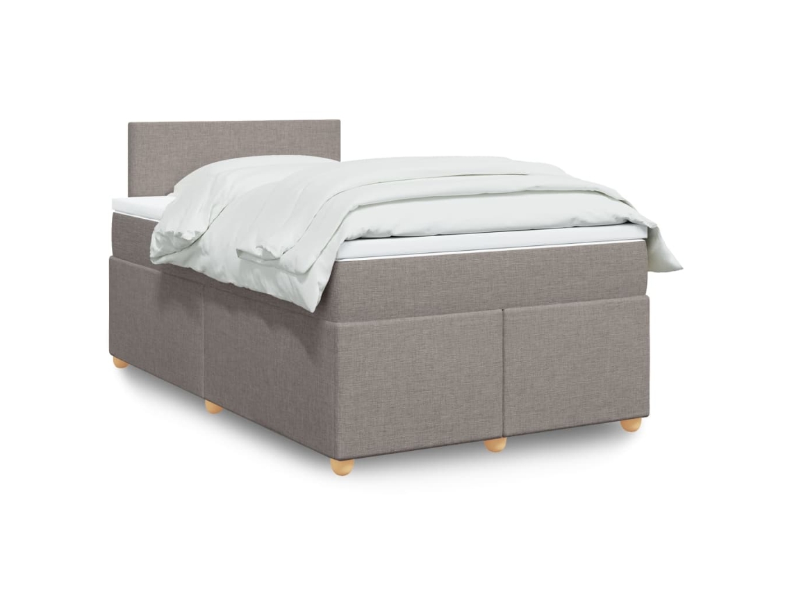 Vidaxl Cama Com Molas/colchão 120x200 Cm Tecido Castanho-acinzentado