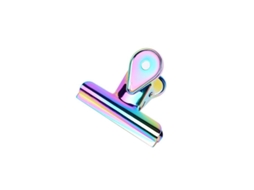 2026 6 Clips de Carpeta Grandes de Acero Inoxidable Holográfico Arcoíris, Pinzas para Papeles