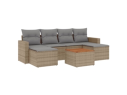 Garden Sofa Set, Garden Sofa Sets Vidaxl Bege Rattan / Vime (n/a)