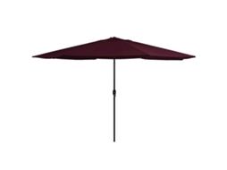 Vidaxl Guarda-sol De Jardim Com Poste De Metal 390 Cm Bordô