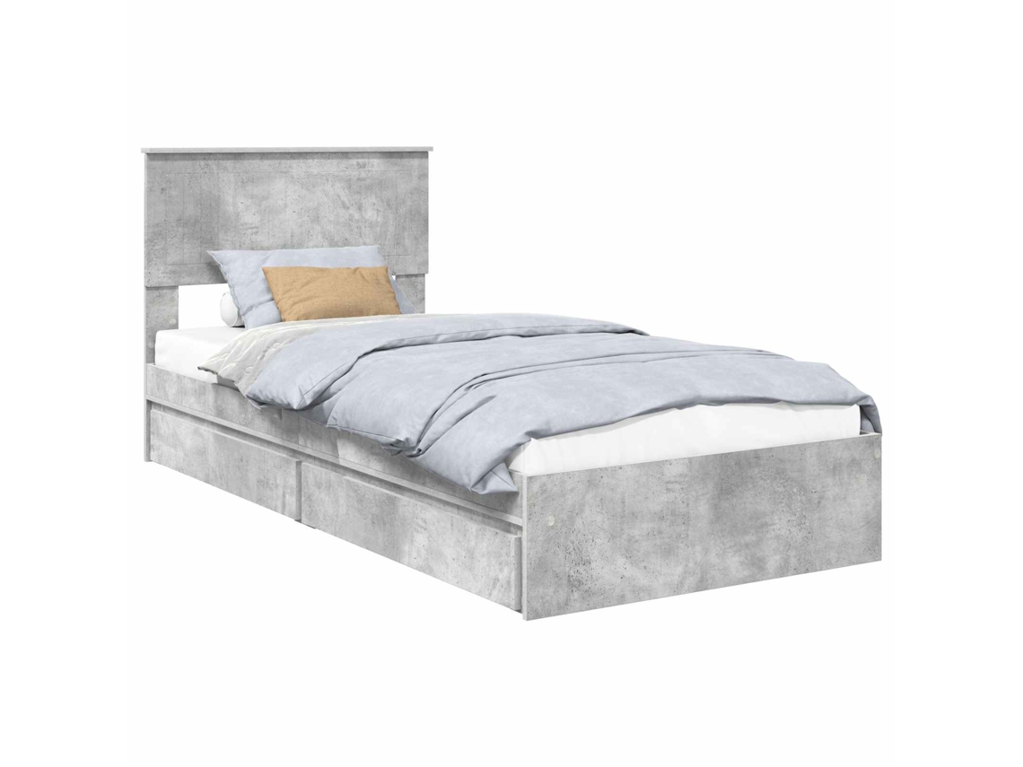 Cama com Armazenamento Cinzento 90x190 cm Madeira Processada MAISON EXCLUSIVE