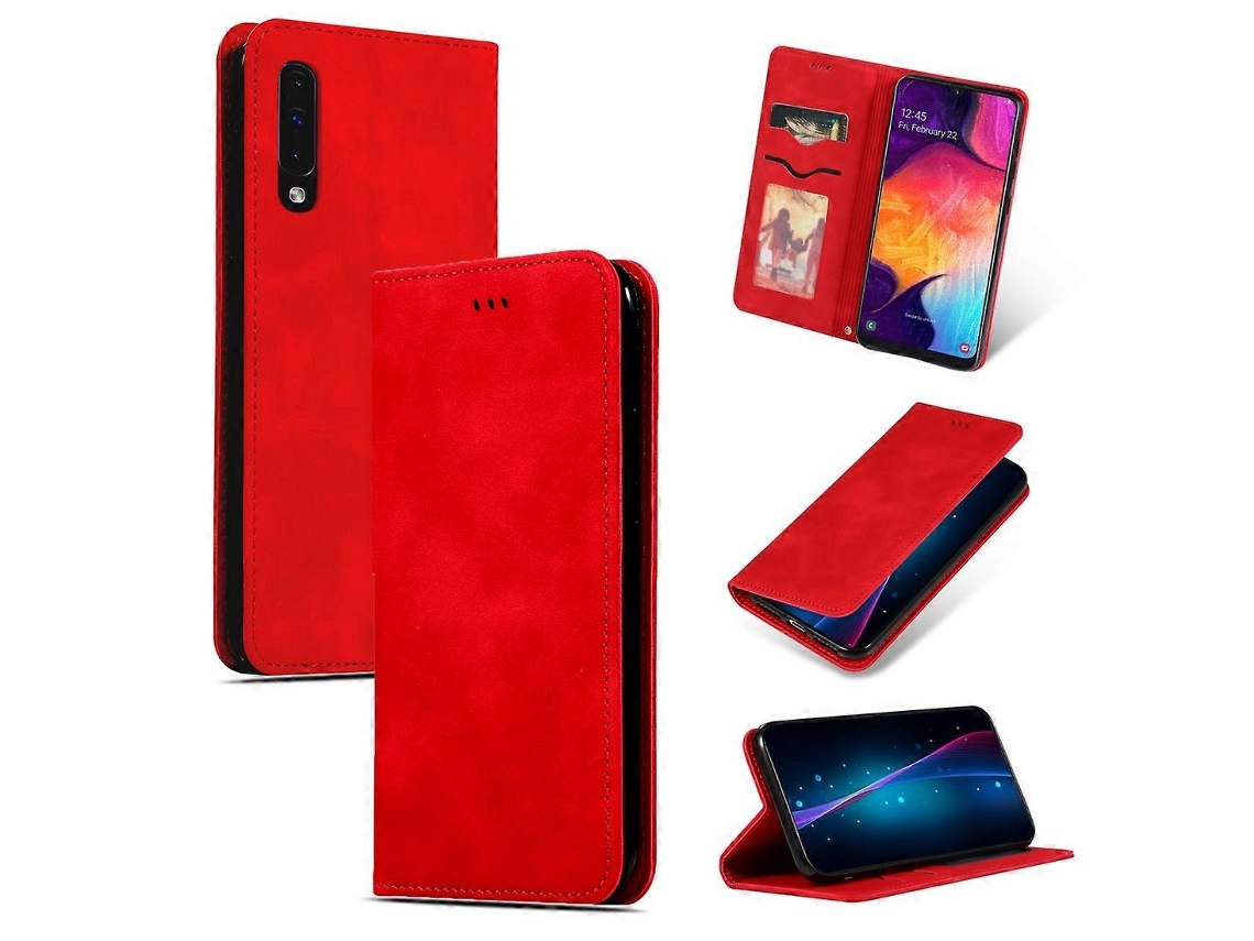 Capa De Couro Com Flip Horizontal Magnético Retro Skin Feel Business Para Galaxy A50/a30s/a505/a50s