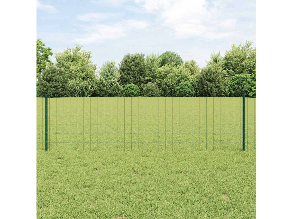 Vidaxl Cerca Euro Com Poste 50 X 0,6 M Aço Revestido De Pvc Verde