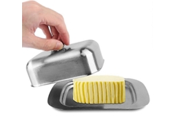 Plato de Mantequilla de Acero Inoxidable 304 com Tampa, Contêiner para Queijo e Alimentos, Caixa de Armazenamento Antiferrugem