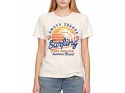 Rockinstone Jaws Movie Amity Surfing Solid Natural Adult T-shirt Size:m