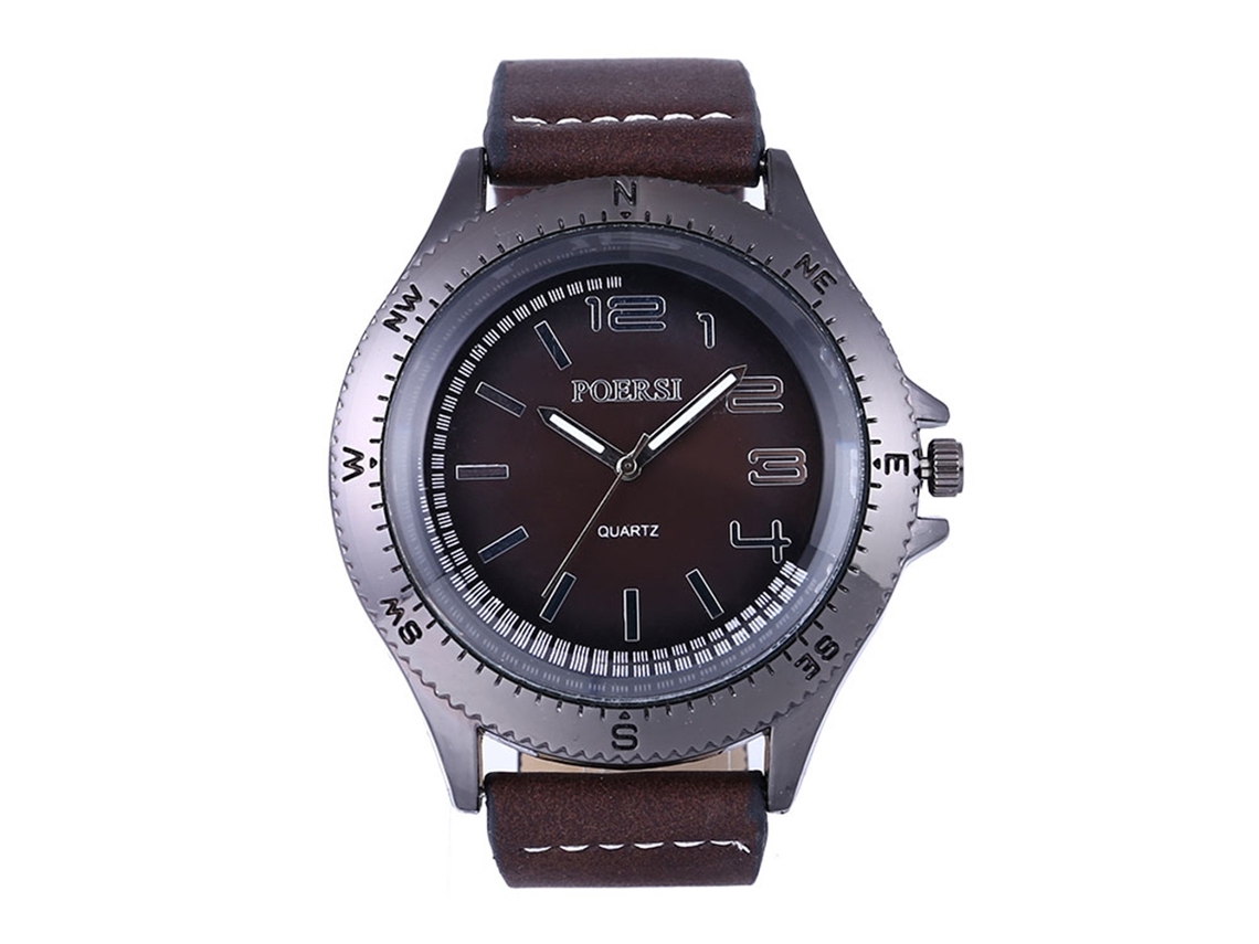 Relógio Zhoulianfa P13 Cinza, Estilo Casual, Analógico, Quartzo, com Pulseira de Couro PU para Homens