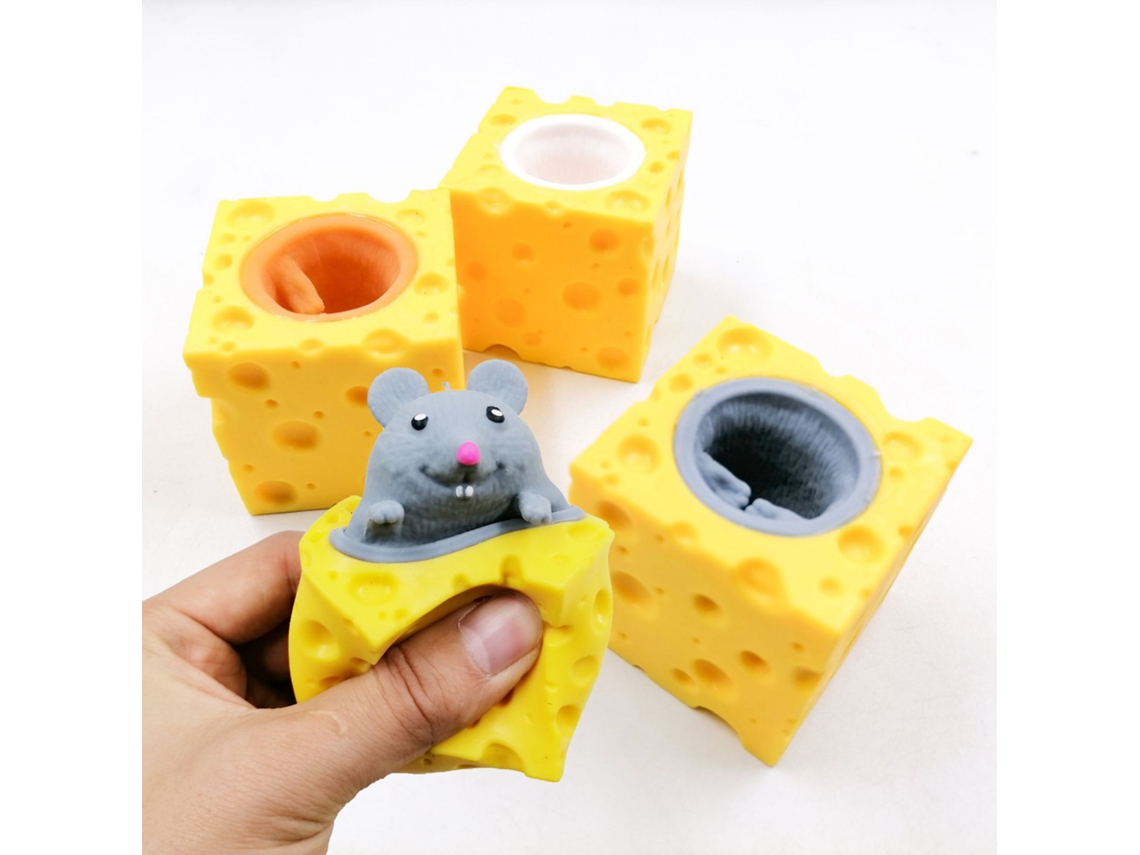 Bola Antiestresse em Forma de Rato Que Clica em Queijo, Brinquedo para Reduzir o Estresse, Sensorial, Clique AQUAFORGE