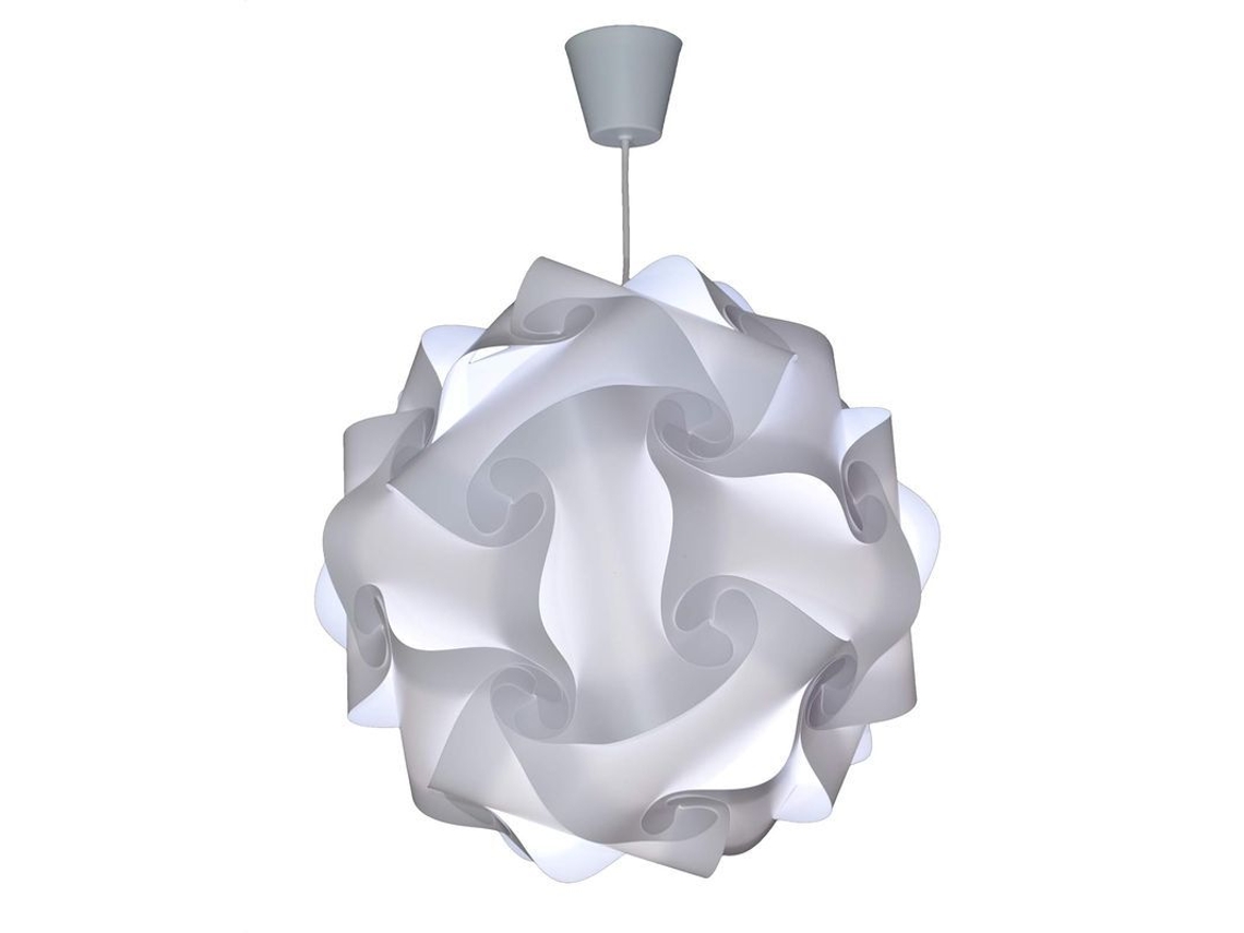 Lâmpada Pendente Linjou Diy Pronta Para Plugue - Lâmpada De Teto Para Quarto, Sala De Estar - Ø30 Cm - Branca