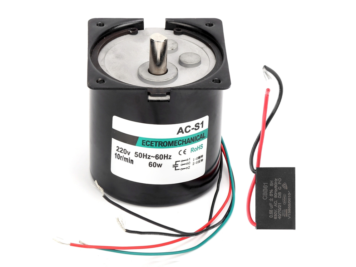 Motor Síncrono Ac 60w Eixo Excentrico Iman Permanente Baixa Velocidade 10rpm Ac220v Xd80ktyz
