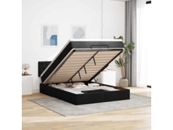 Vidaxl Cama Otomana Com Colchão Leds Preto 140x190cm Tecido