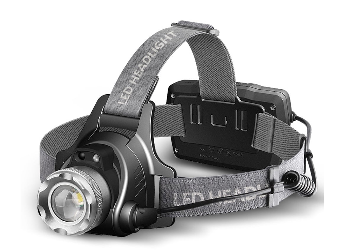 Farol Recarregável Usb para Acampamento e Corrida Inclui Lanterna de Farol Preta BISBISOUS VIGA EUROPE