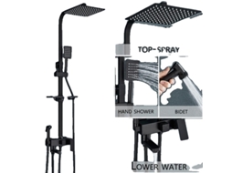 Conjunto De Torneira De Chuveiro, Montada Na Parede, Banheira Com Água Da Chuva,4-ways 10inch B