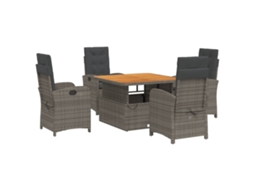 Garden Dining Set, Garden Dining Sets Vidaxl Cinzeto Rattan / Vime (110 Cm Table Length)