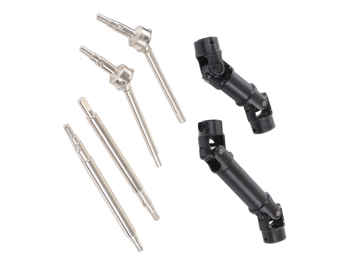 Conjunto Cvd Dianteiro E Traseiro Com Eixo De Transmissão Para Carro Controle Remoto 1/18 Acessórios Prata