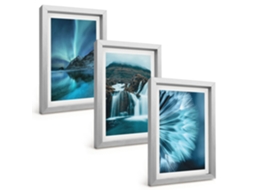 Composição De Quadros Paisagens De Inverno Com Cachoeiras Espelharte (3 Peças 20x30 Cm)