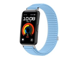 Bracelete para Honor Band 10 / 9 nylon trançado com fecho de velcro interface metálica azul ilha XIAOMOYU