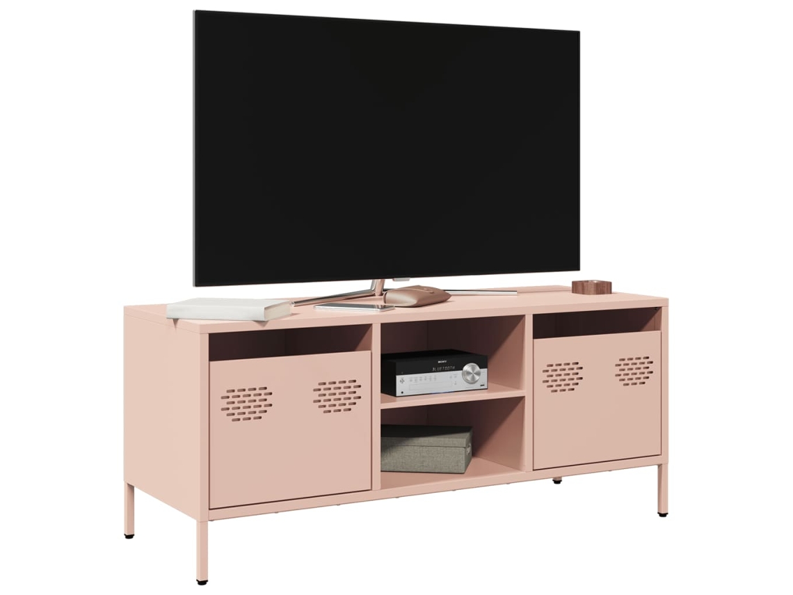 Móvel De Tv 101,5x39x43,5 Cm Aço Laminado A Frio Rosa Dkd Home Decor
