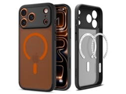 Capa Spigen Para Iphone 17 Pro Max Ultra Hybrid Magsafe, Nas Cores Preto Fosco E Laranja.