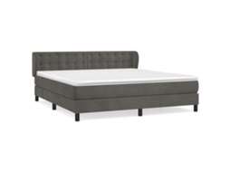 Conjunto 1 Cama Box Spring Vidaxl Cinzeto Veludo (203 X 163 X 88 Cm)