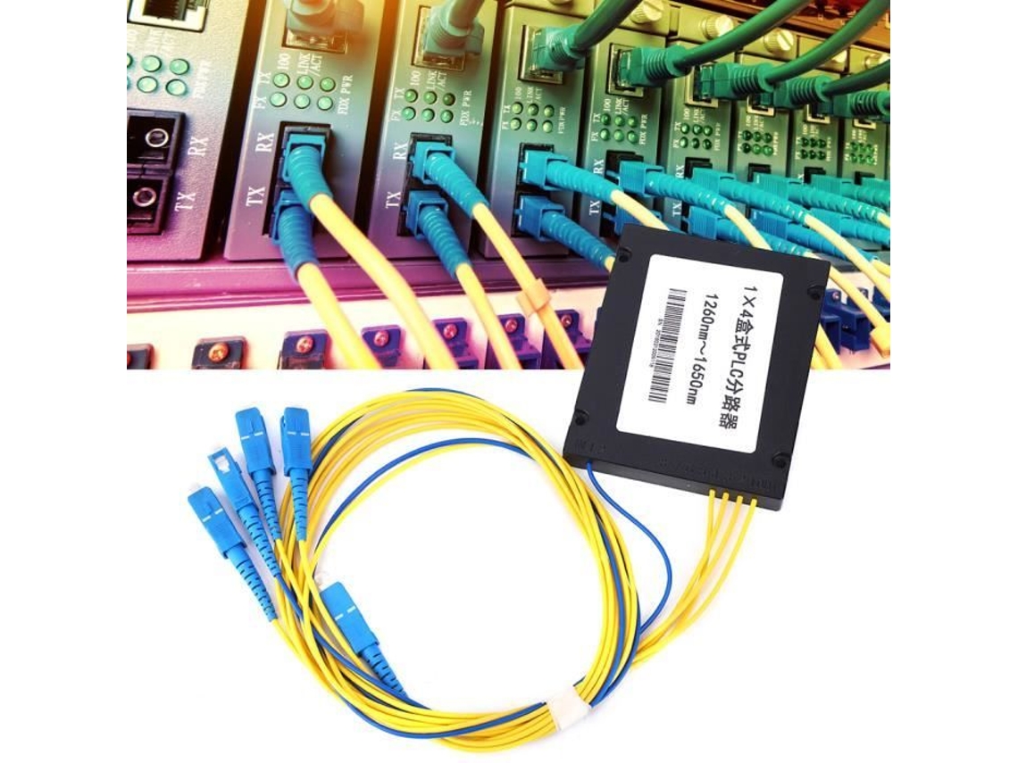 HURRISE Divisor de Fibra Óptica Divisor Modo Perda de Inserção 1X4 Interface Sc/Upc Ferramentas Para