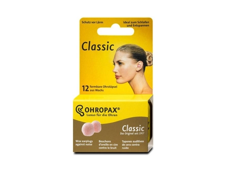 Ohropax Classic Tampões de Cera 12 Unidades