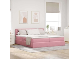 Vidaxl Cama Com Armazenamento Com Cabeceira 2 Unid. Rosa