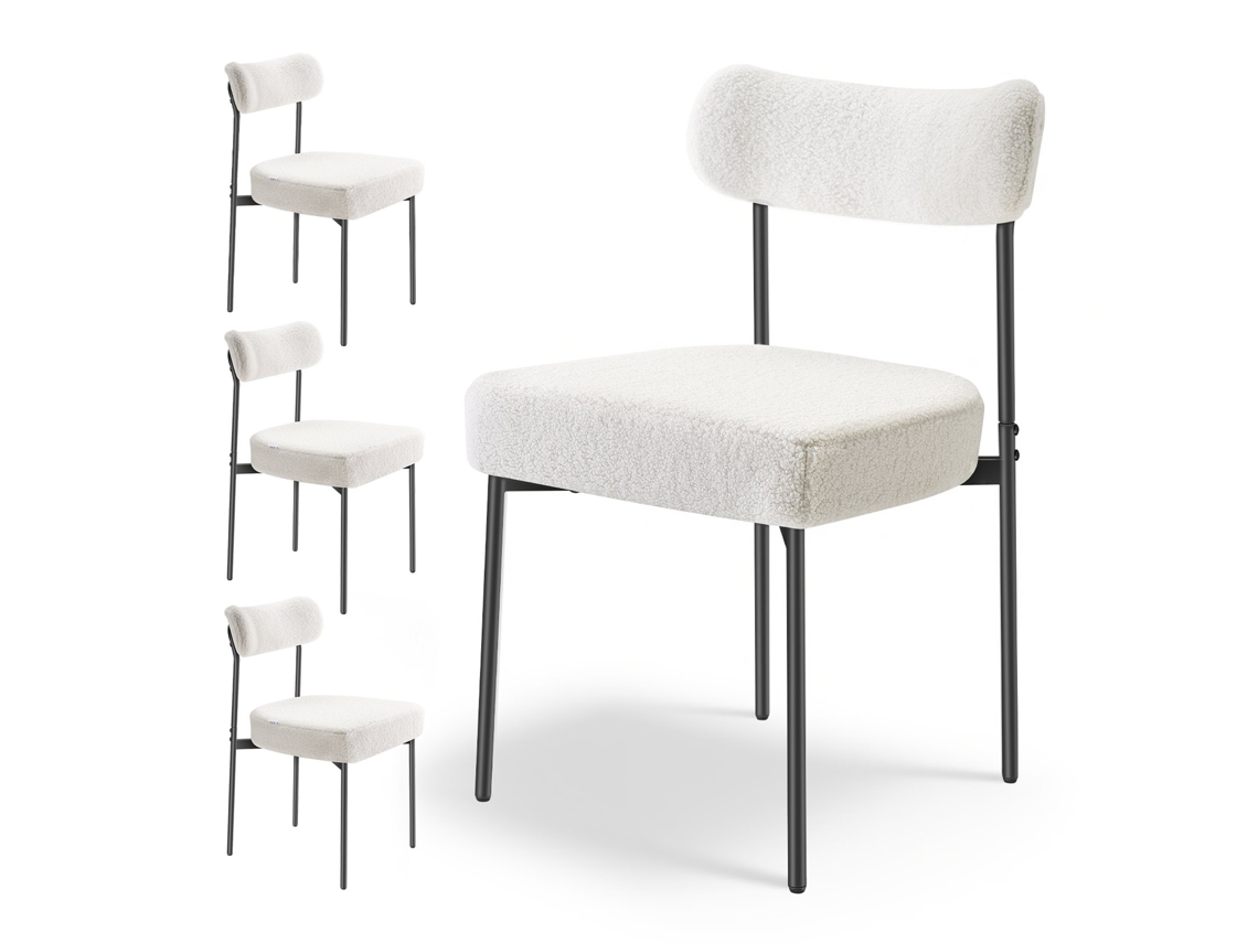 Cadeiras de jantar Vevor, cadeiras decorativas com encosto curvo de 4 peças e pernas de metal.