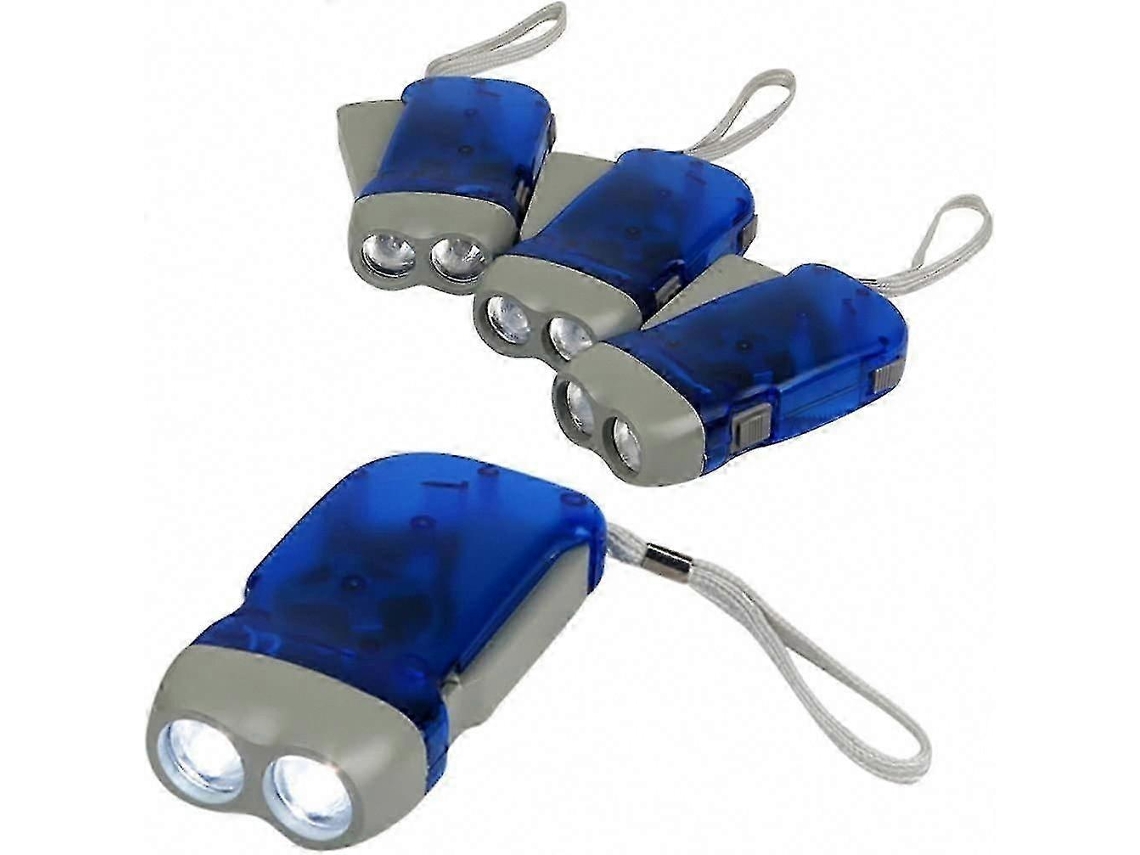 Lanterna Led Azul Brilhante Com Manivela Para Camping, Casa E Carro, Pacote Com 4 Olysi Shop