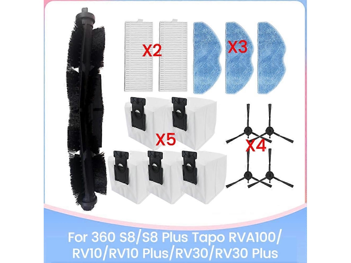 Conjunto De 15 Peças Para 360 S8/s8 Plus Rva100/rv10/rv10 Plus/rv30/rv30 Plus Peças De Reposição Filtro De Poeira B_ozo