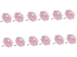 Conjunto De 12 Caixas Lembrancinhas Ecológicas Plástico, Rosa, Com Estampa De Coração Ideais Para Casamentos, Chás De