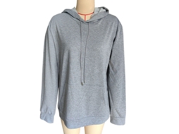 Moletom com Capuz para Homem Manga Longa Casual Estilo Largo com Bolso Cinza Claro M