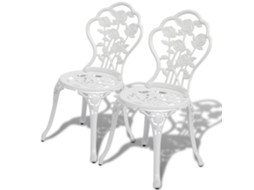 Vidaxl Cadeiras De Bistrô 2 Pcs Alumínio Fundido Branco