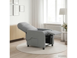 Vidaxl Recliner De Massagem Cinzento-claro Tecido
