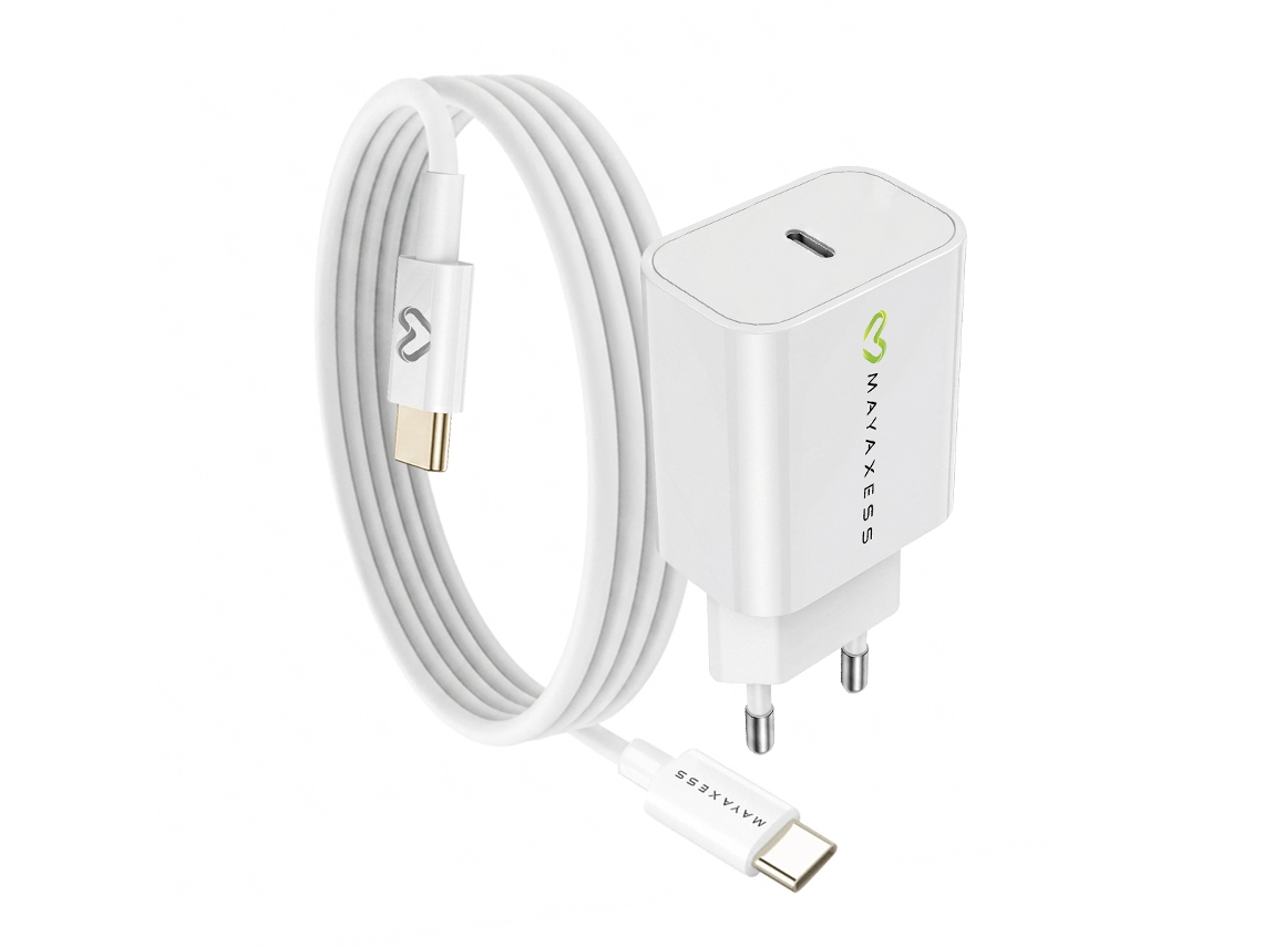 Mayaxess Carregador De Parede Para Galaxy S22 Plus 20w + Cabo Usb-c 1m Branco