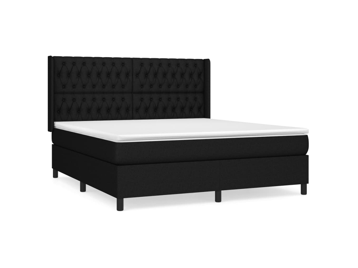 Cama com Molas/colchão 180x200 Cm Tecido Preto MAISON EXCLUSIVE