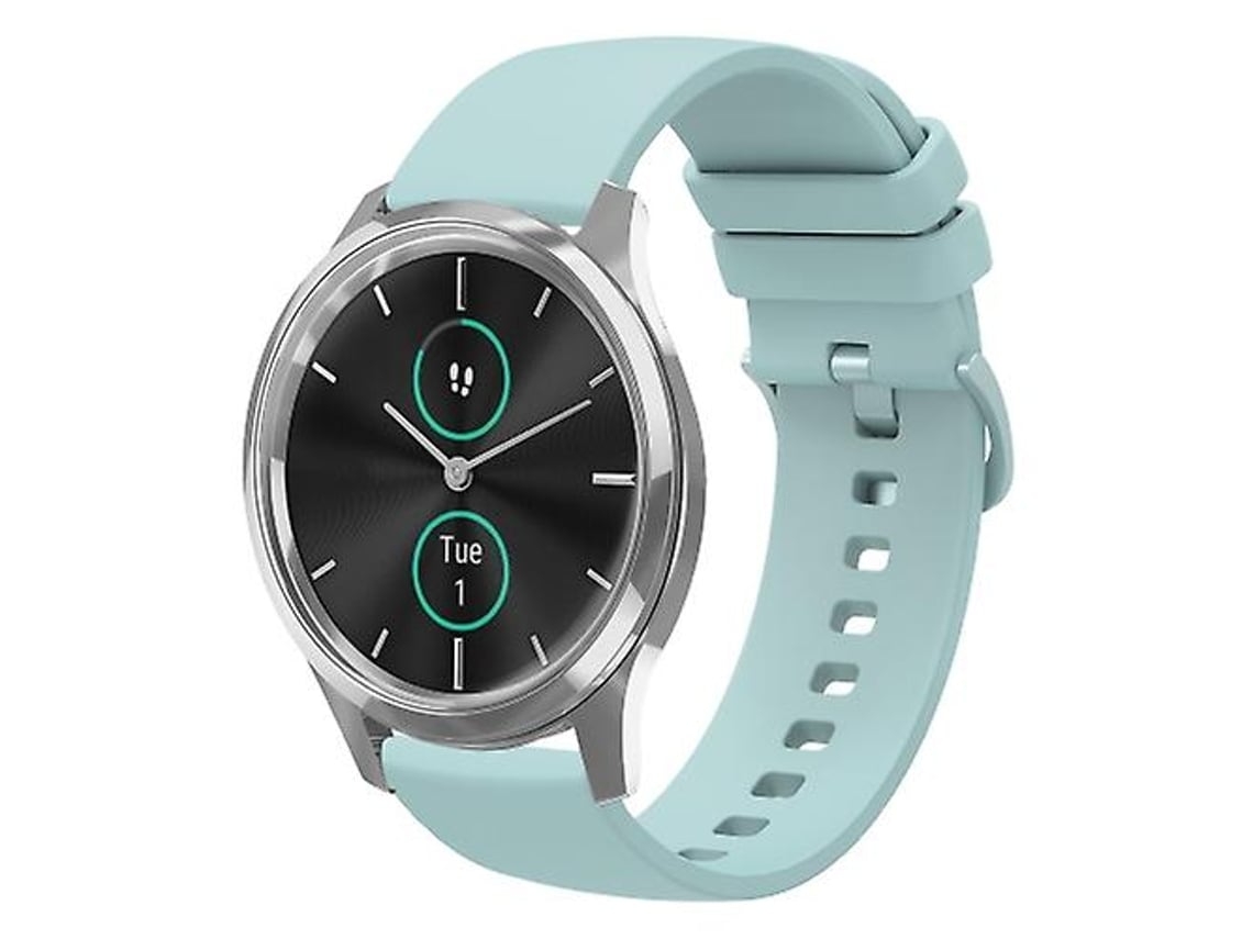 Pulseira De Silicone Macio Garminmove Luxe 20 Mm, Cor Sólida, Verde Safira