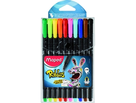 Canetas de Feltro MAPED Rabbids Graph Peps X10 Multicor | Worten.pt
