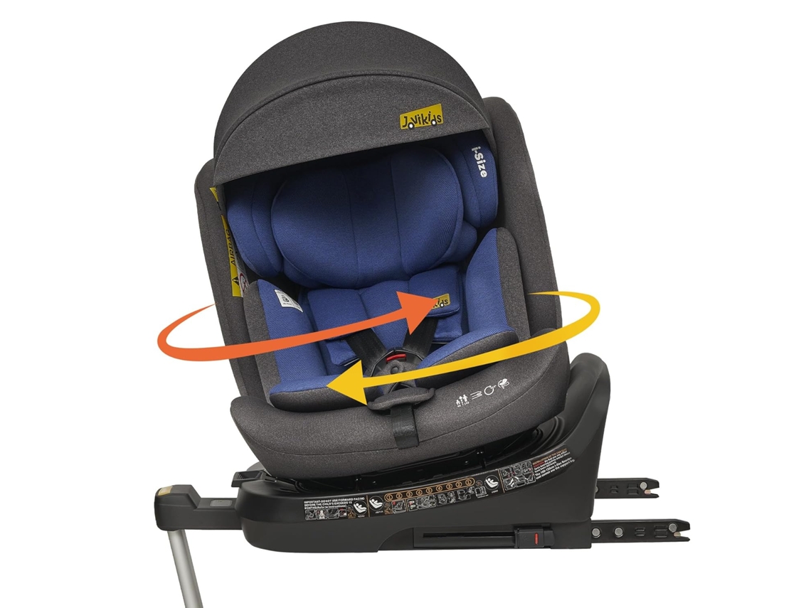 Assento De Carro Para Crianças Jovikids 360° Com Isofix E I-size 40-150cm, Reboarder Com Função Reclinável E Capota Removível, Ece R129 Azul