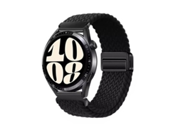 Pulseira de nylon com data magnética, compatível com Huawei Watch 5, Samsung Galaxy Watch 7 e Xiaomi Mi Watch.