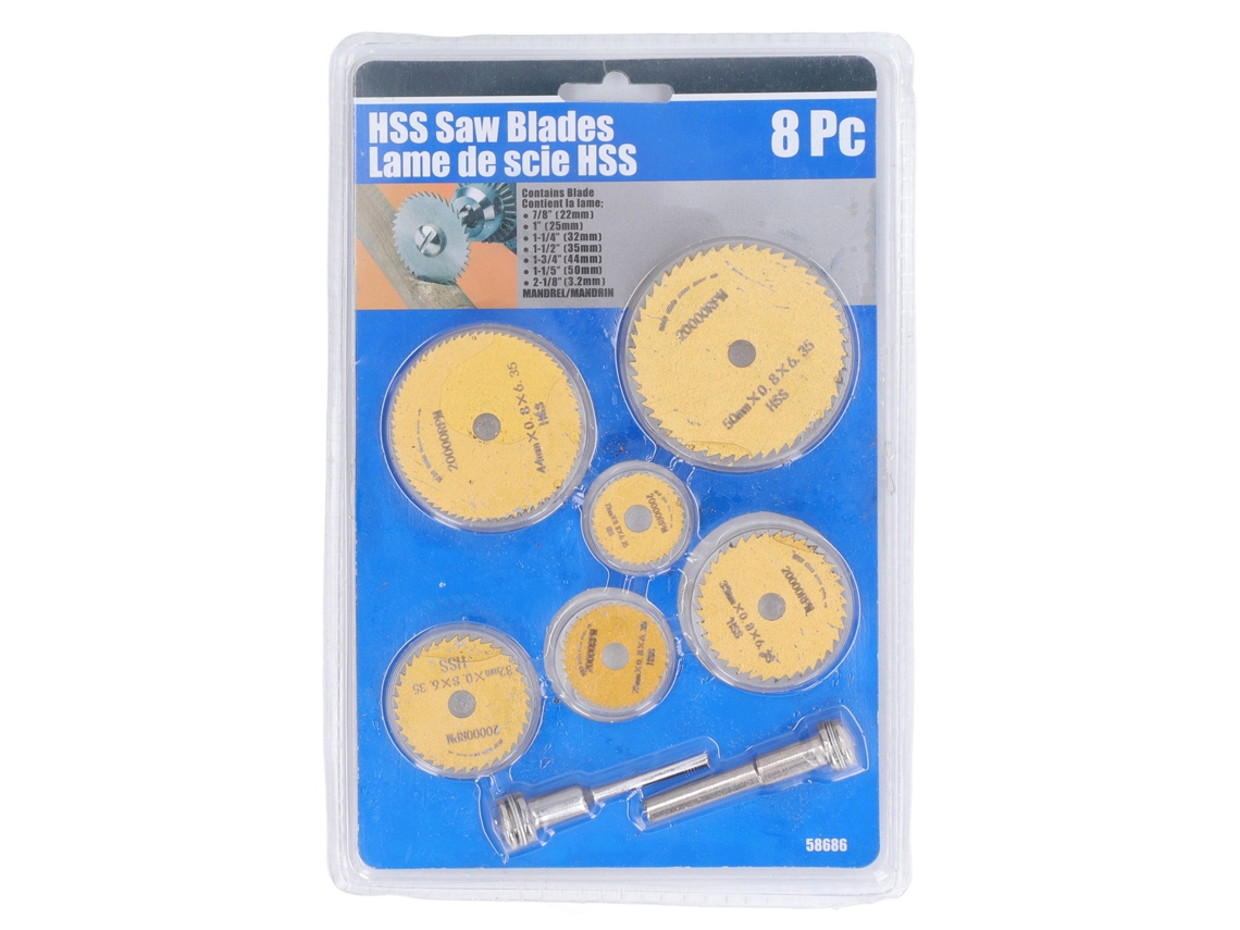 Set De 8 Lâminas De Serra De Aço Hss Para Madeira Plástico Furadeira Elétrica Serra Circular Ouro