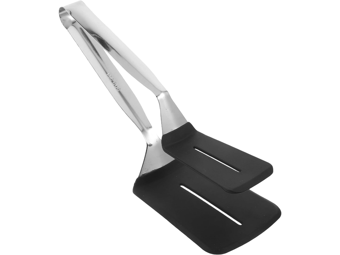 Pinça Para Churrasco Em Aço Inoxidável 304, Resistente A Altas Temperaturas, Com Cabeça De Silicone Antiderrapante Para