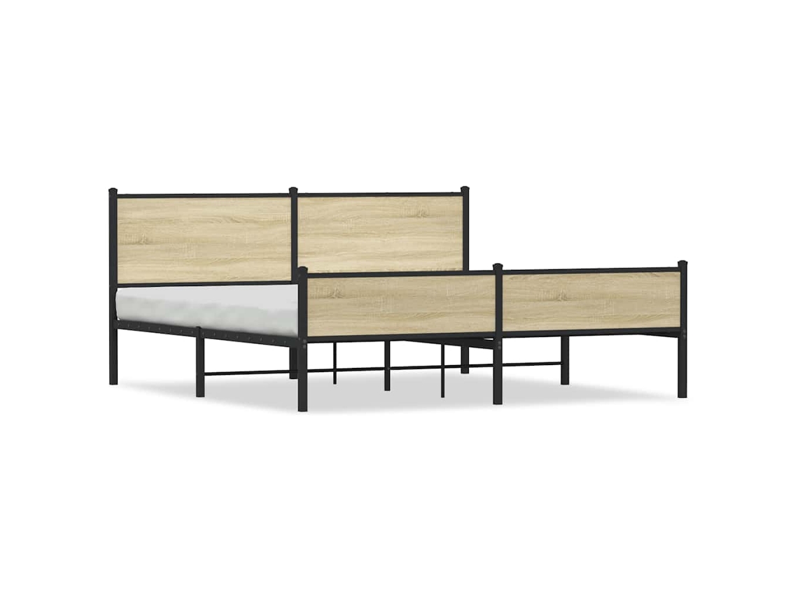 Bed Frame, Bed Frames Vidaxl Marrom Aço (160 X 200 Cm)