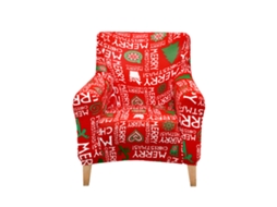 Conjunto de capa para sofá universal 3D com estampa de Natal e proteções para braços e encosto LAXISCREED