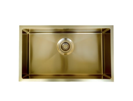 Luisa Lava Loiça 1 Cuba Grande 76x45 Em Aço Inoxidável Dourado Escovado Essebagno